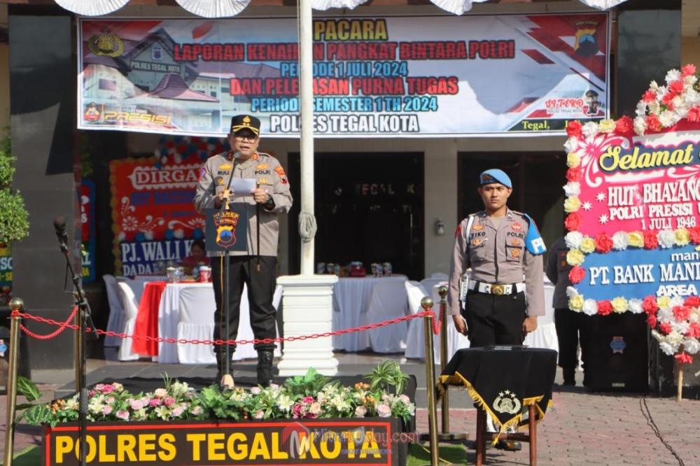 Hari Bhayangkara ke-78, 21 Personil Polres Tegal Kota Naik Pangkat
