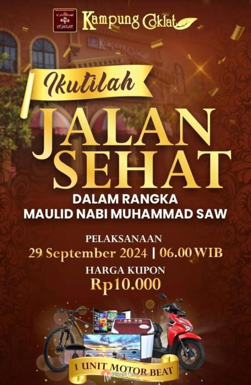 Wisata Kampung Coklat Blitar Akan Gelar Jalan Sehat Berhadiah Motor untuk Peringati Maulid&nbsp;Nabi