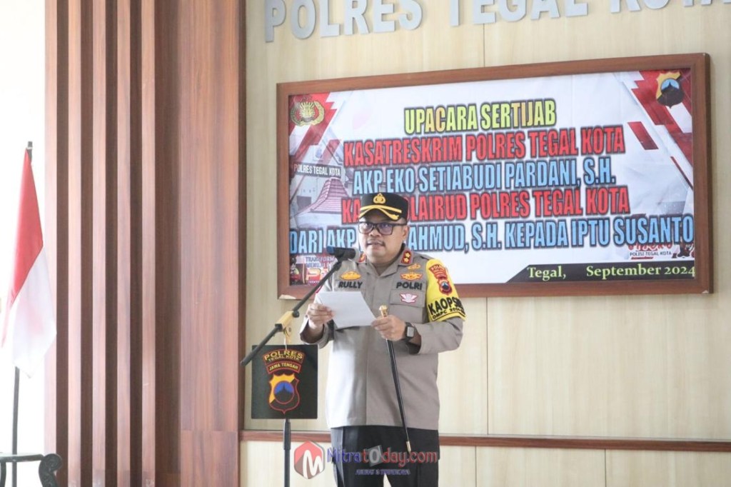 Kapolres Tegal Kota Pimpin Upacara Serahterima Jabatan Kasat Reskrim dan&nbsp;Kasatpolairud